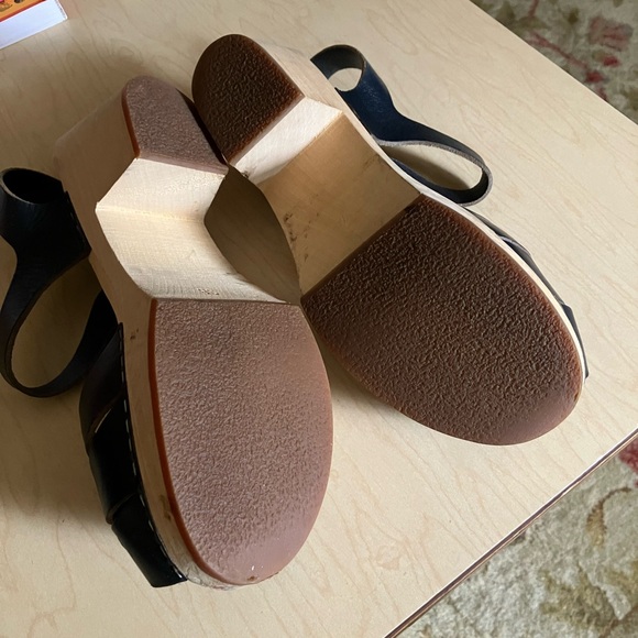 Blue Swedish Hasbeen Peep-toe Clogs with ankle strap size 38 (7.5 - 8 US) - Picture 2 of 5